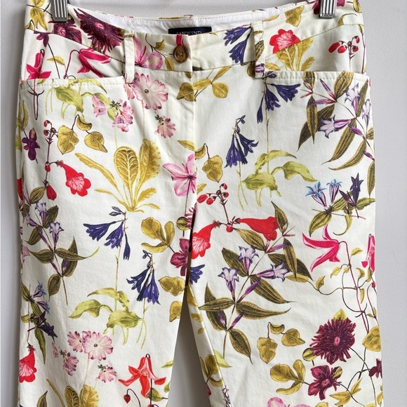 Lands' End Floral Straight Leg Mid Rise Crop Pants Size 2 - Picture 4 of 6